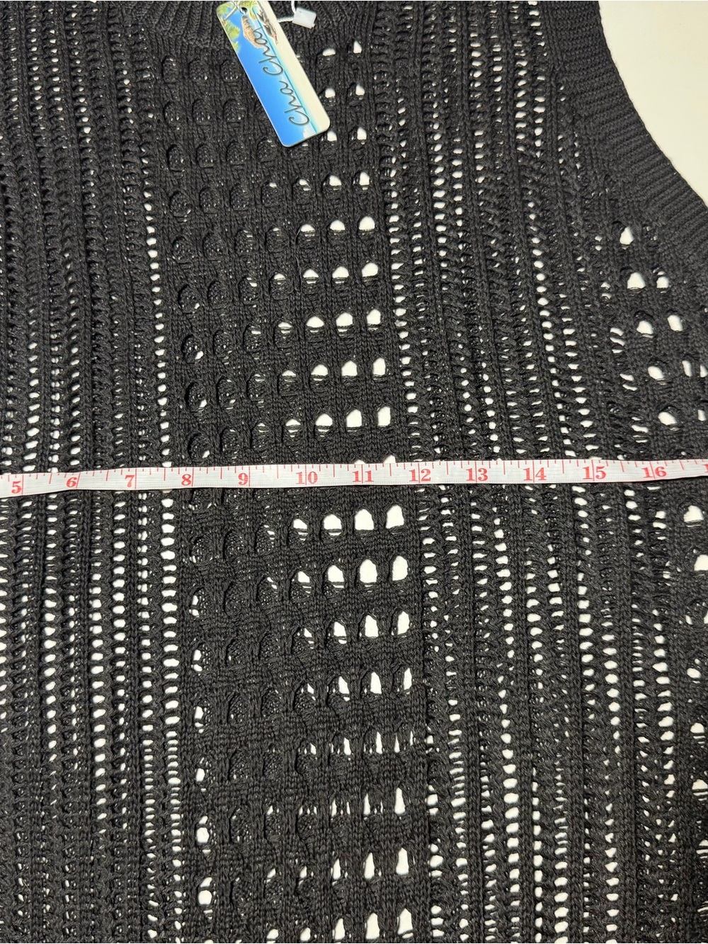NWT Cha Cha Vente Black Crochet Knit Cover Up Dress - Plus Size 1X - Picture 12 of 12